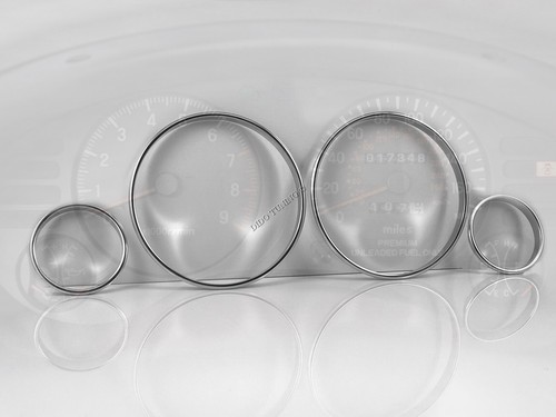 For Eagle Talon 1995-1999 Polished Aluminium Trim Rings Instrument Cluster x4 - Picture 3 of 12