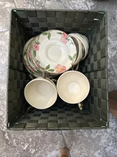 10 Franciscan Desert Rose Tea Cups And Saucers Sets Tv Logo 20 Items Total
