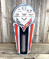 Chevrolet Corvette Chevy C8 C7 C6 Thermometer 17 Metal Aluminum Sign Garage New