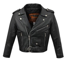 Tennessee Leather Kids Classic Police Style Gun Pocket Motorcycle Jacket