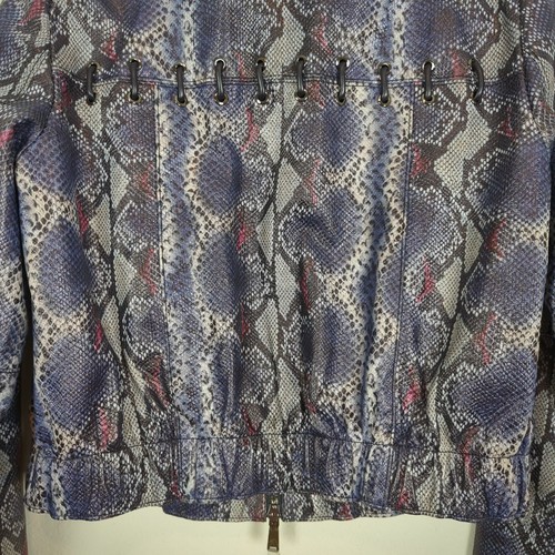 VALE LA PENA Chaqueta Blazer Nueva York Manga Larga Estampado Serpiente Cremallera Completa Cuero Talla 8 - Imagen 5 de 17