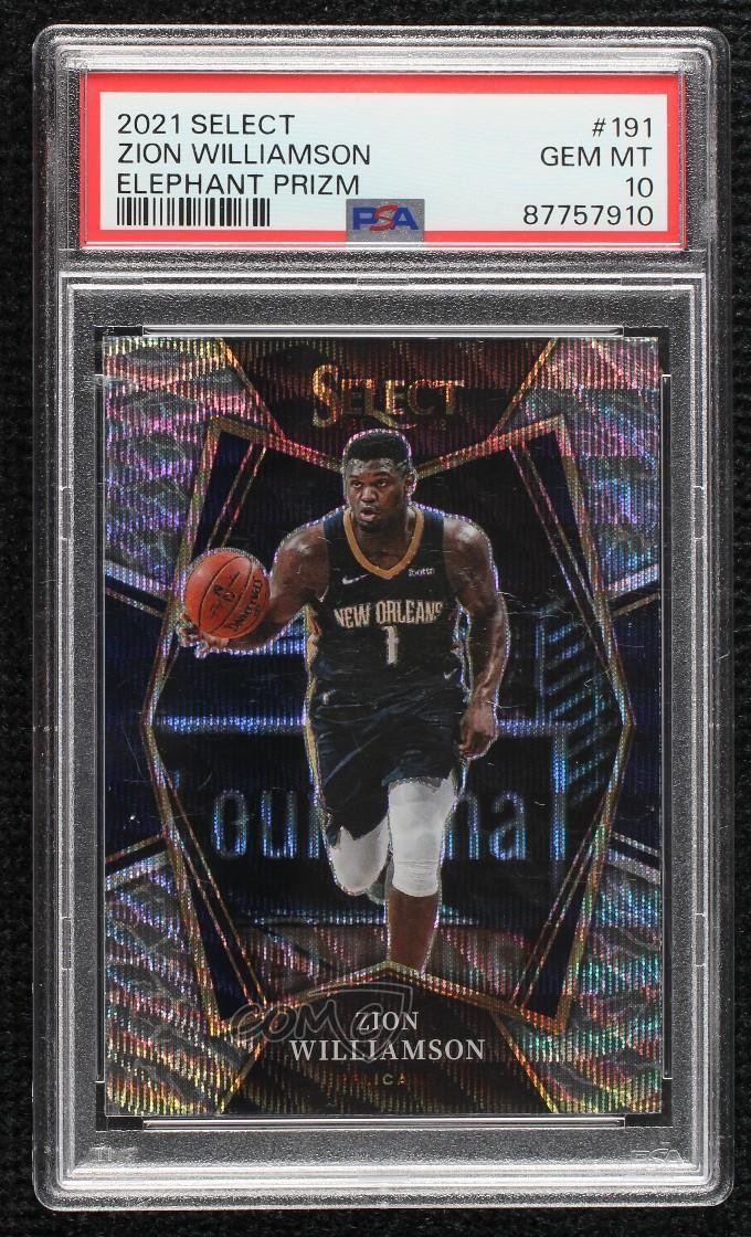 2021 Select Premier Level Elephant Prizm Zion Williamson #191 PSA 10 GEM MT 16vq