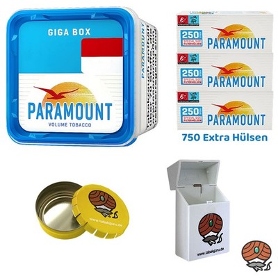 Paramount Blue Volumentabak Giga Box 230g, Blue Extra Hülsen, Ascher, Zube.