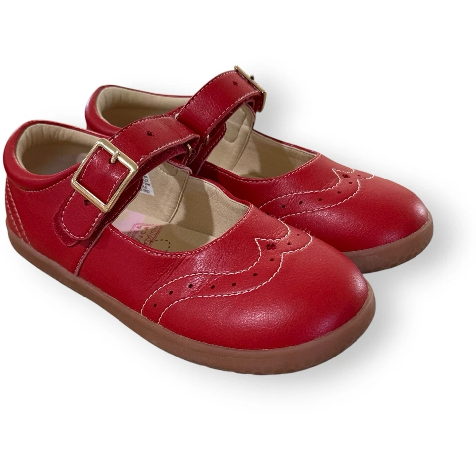 Livie & Luca Niñas 2 Jóvenes Libra Cuero Mary Jane Rojo Navidad Otoño Clásico Foto 3 de 4