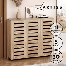 Shoe Rack Shoe Cabinet Large Capacity Adjustable Shelves Timber Storage-Artiss