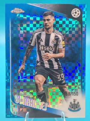2025-26 Topps Chrome UEFA Bruno Guimaraes #117 Blue X-Fractor /150 Newcastle