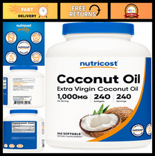 Coconut Oil Softgels 1000mg - 240 Count, Extra Virgin, Gluten-Free, Non-GMO