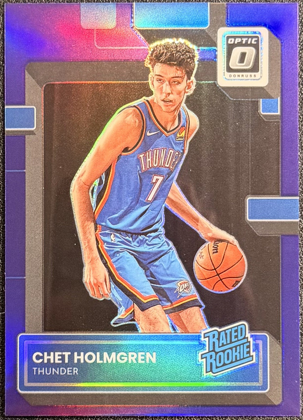 2022-23 Panini Optic Purple Prizm Parallel Rated Rookie Chet Holmgren RC #208