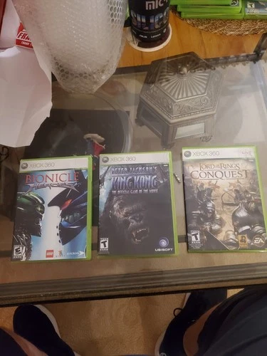 Xbox 360 lot,King Kong, Bionicle Heroes,Lord of the Rings Conquest.