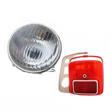 KIT FANALE FARO TONDO ANTERIORE POSTERIORE ORIGINALE SIEM PIAGGIO VESPA 50 R L N