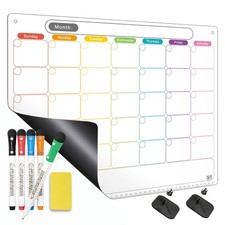 MAG-FANCY Dry Erase Calendar Kit- Magnetic Calendar for Refrigerator - Monthl...