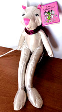 Vtg Russ Berrie Satin Sophisticates White Panther Cat Bow Sitting NWT Taiwan
