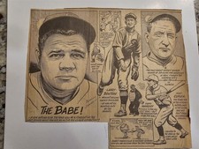 Babe Ruth Larry Benton Firpo Marberry Dazzy Vance 1935 Cartoon Lank Leonard