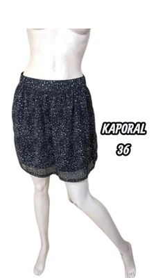 Kaporal Taille 36 Superbe jupe doublée noire et grise motif étoiles - Photo 1/3
