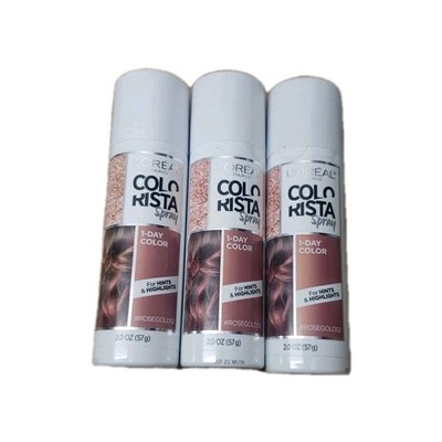 L'oreal Paris colo Rista One Day Hair Color Lot Of 3 / Highlights Rose Gold 02