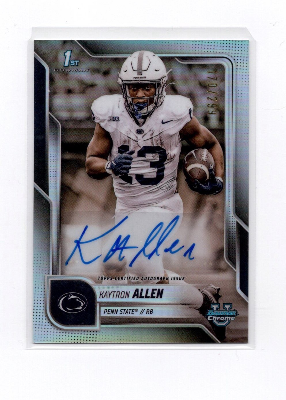 2025 Bowman U Chrome Kaytron Allen Refractor Auto 1st /299 - #BCA-KA
