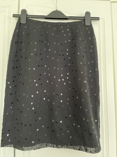 Black fitted sequin embroidered skirt size 10 From George - Picture 2 of 4
