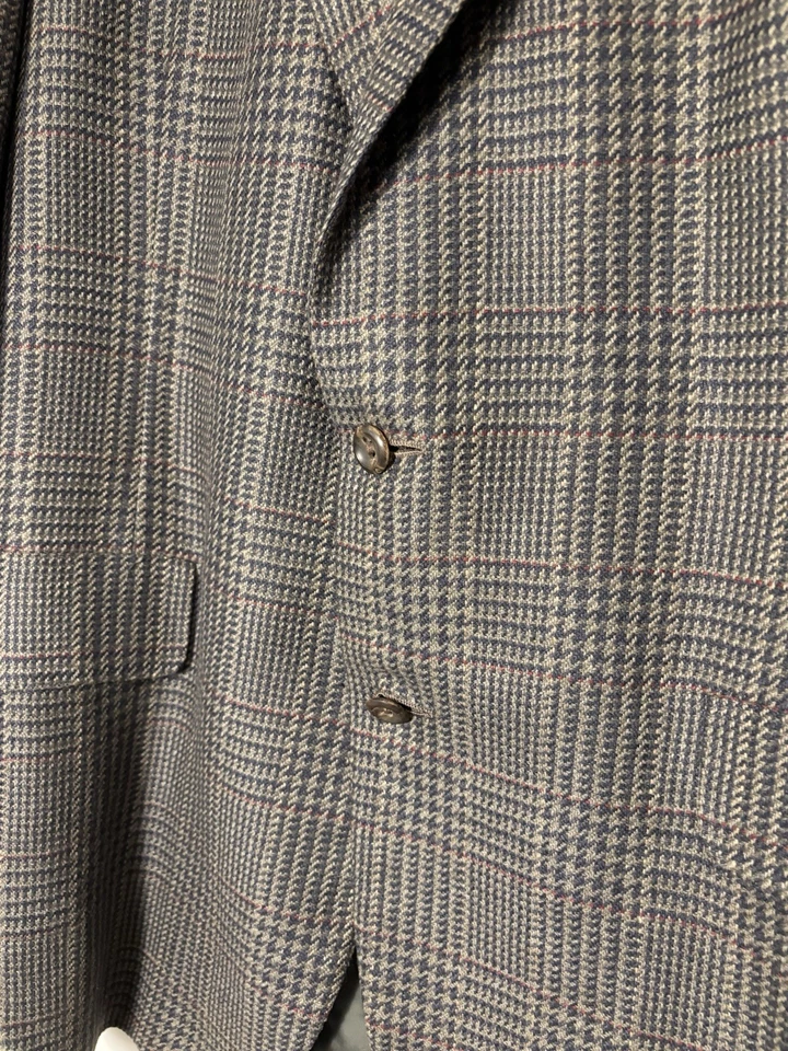 Abrigo deportivo de lana tweed Príncipe de Gales marrón tostado 44 Oxxford Clothes para hombre Foto 2 de 4