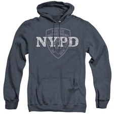 New York City Nypd Mens Heather Hoodie Navy Officially Licensed