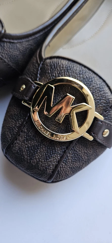 Zapatos planos sin cordones Michael Kors Fulton MK Logo marrón con monograma talla 8,5  Foto 3 de 4