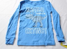 Carter's Boy's Dinosaur Graphic Long Sleeve Pajama Shirt EH6 Blue Size 4T