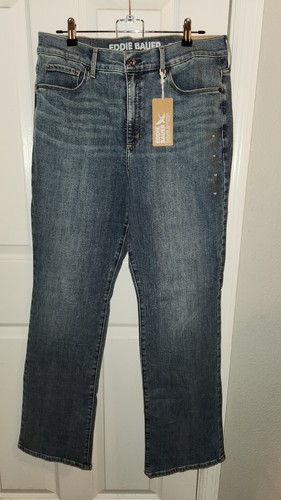 Jeans Eddie Bauer donna blu Voyager vita alta bootcut curvy 12 nuovi con etichette L@@K!! - Foto 2 di 8