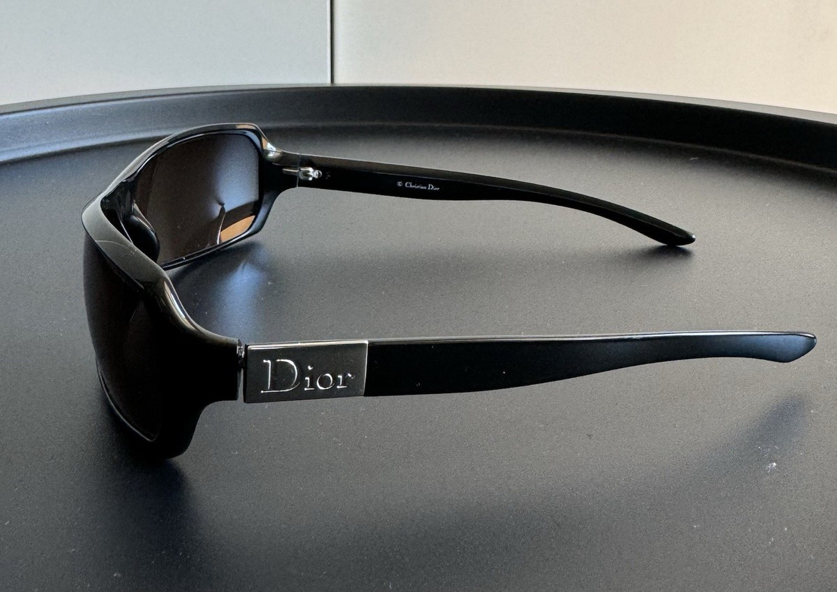 Vintage Dior Sunglasses Black Shield Wrap Rare Y2K Designer  display picture 1