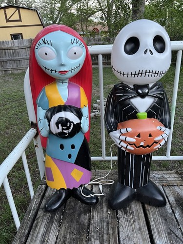 Nightmare Before Christmas Sally & Jack Blow Mold 35 Inches Tall Set Halloween