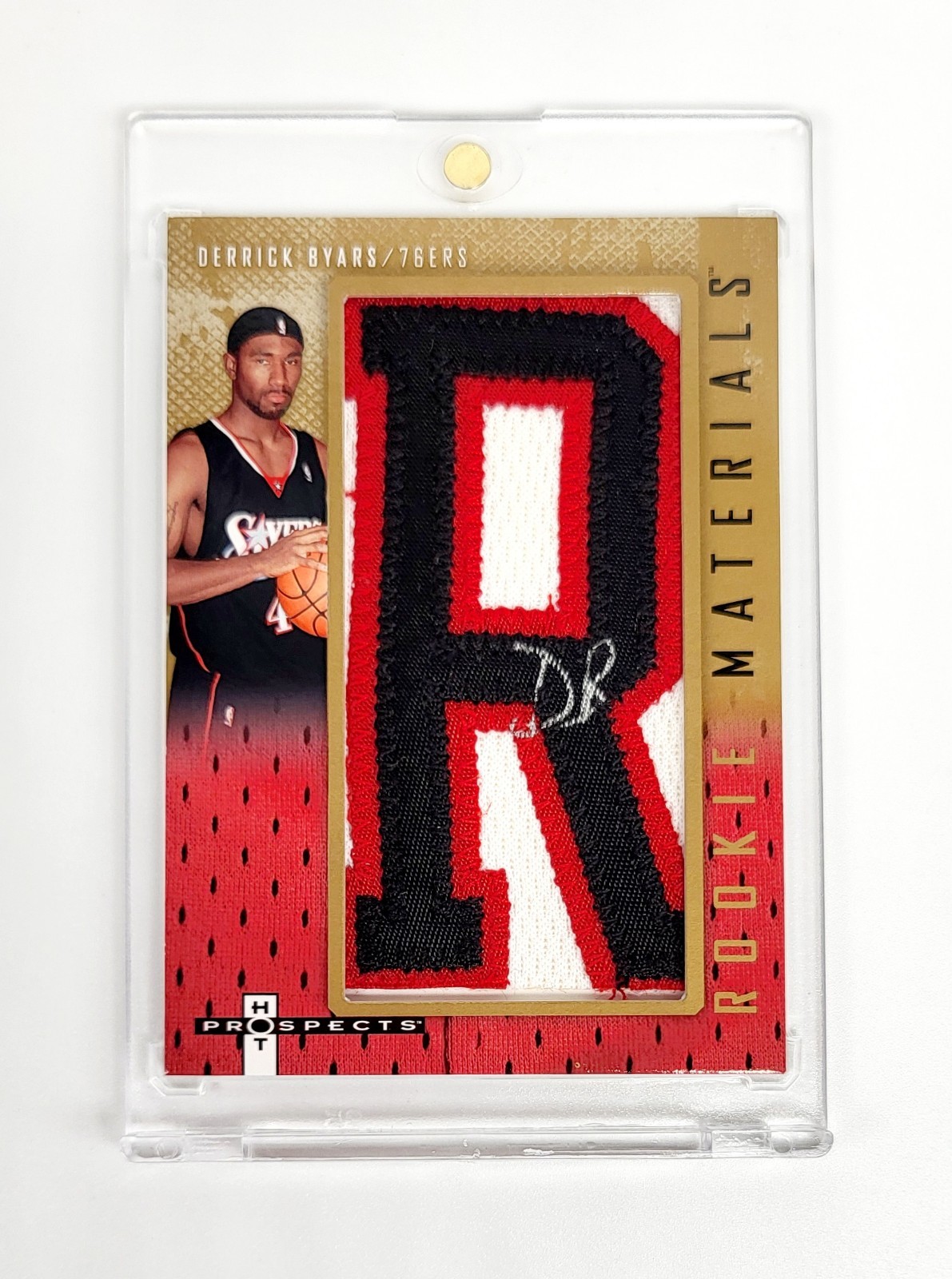 2007-08 Fleer Hot Prospects Derrick Byars RPA RC Letterman Patch Auto #/5 Mint