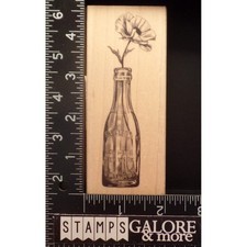 Inkadinkado Rubber Stamps 60-00457 BRUSHED POP BOTTLE VASE POPPY FLOWER 283