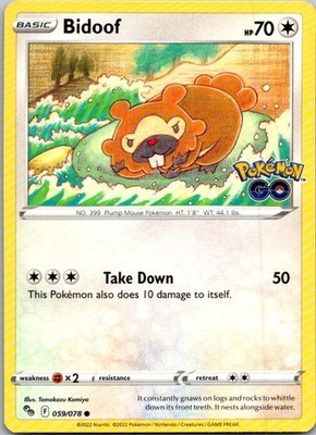 Bidoof Pokemon GO 059/078 LP
