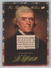 Pieces of The Past The Bar Hybrid Edition 2018. T. Jefferson Relic Card #ITNH-TJ