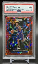 2021 Prizm🏀Cade Cunningham RC💥NBA 75th Diamond Prizm #/75💥PSA 9 Mint💥