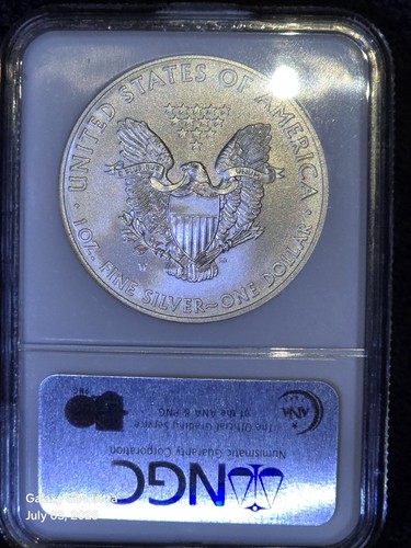 2008 W $1 AMERICAN SILVER EAGLE MS 70 NGC PRISTINE GEM - Picture 2 of 2