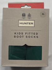HUNTER Kids Original Boot Liner Socks Fitted Hyper Green Size US XL 4-6 EU 35-38