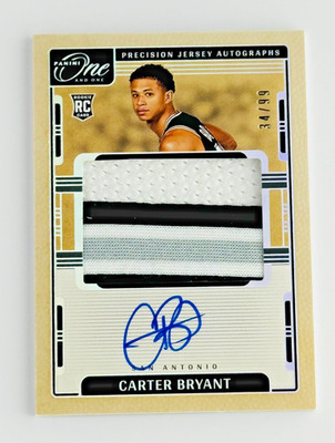 2025-26 Panini One and One Carter Bryant Precision Jersey Auto /99 RC Spurs