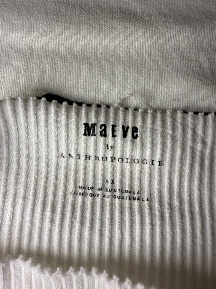 Maeve Anthropologie 女士毛衣背心 1X 罗纹高领胶囊极简主义者 — 第 4/4 张图片