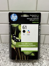 NIB HP 61 Black  Tri-Color Original Ink Cartridges 2-Pack New Sealed Unexpired