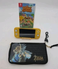Barely Used Nintendo Switch Lite Yellow Console 32GB W/ Animal Crossing And Case