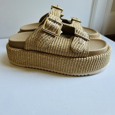 New Without Tags Pinokino Natural Raffia Platform Sandals, Women  s 7