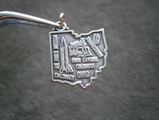 Maisel Ohio State Map Vintage Sterling Silver Bracelet Charm Pendant  2.8g