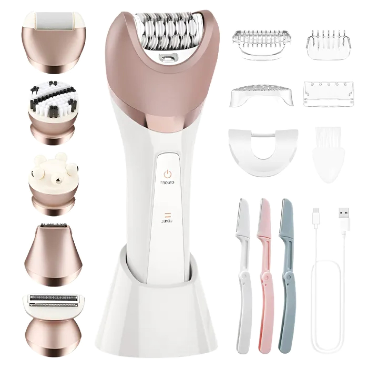 Épilateur Électrique Femme 6 en 1 Anti Poils Incarnés et Irritations