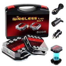 Upgraded Wireless Magnetic Trailer Lights Kit, Rechargeable LED Tail Lights