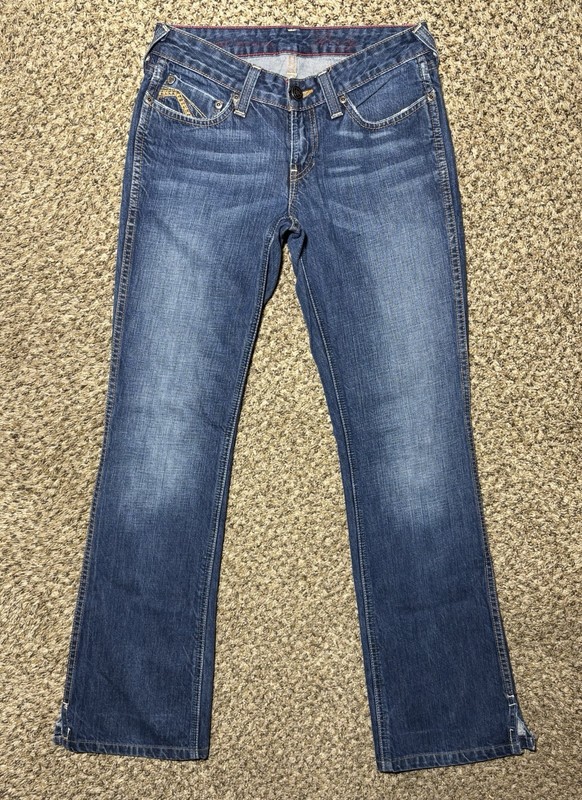 ARIAT Denim RUBY BootCut Low Rise Western Cowgirl Stretch Blue Jeans 26R 28x29