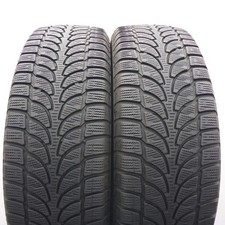 2x BRIDGESTONE 215/70 R16 100T Blizzak Pneumatici Invernali Usati 2016 6,4-6,7mm