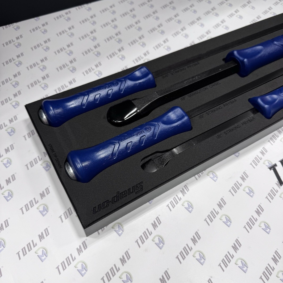 Snap-on Tools NEW 5pc POWER BLUE Prybar Chisel Foam Set