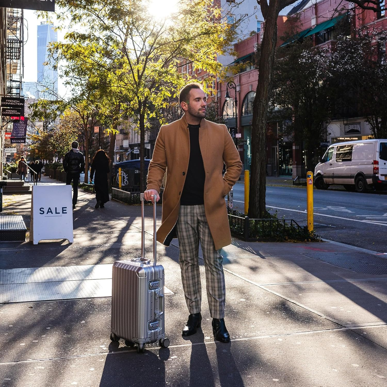 Mvst Luggage 20" Premium Aluminum Magnesium Carry-On with Spinner Wheels - Silve