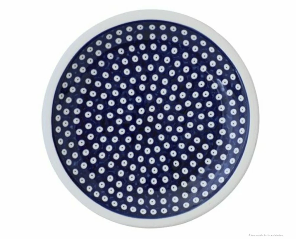 Original Bunzlauer Keramik flacher Teller (Pizzateller), Ø 27,2 cm im Dekor 42