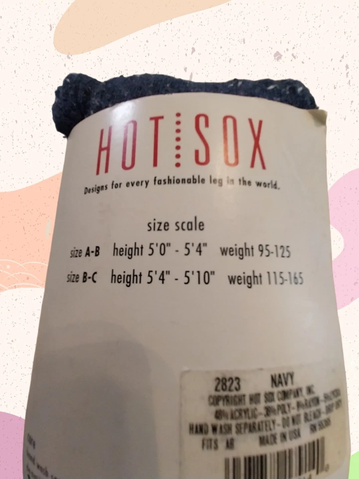 Pantimedias/Medias Vintage HOT SOX TALLA A-B Azul Marino Nuevas Foto 3 de 4