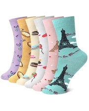 Liitrsh 6 Pairs Funny French Socks for One Size, As Shown in the Picture